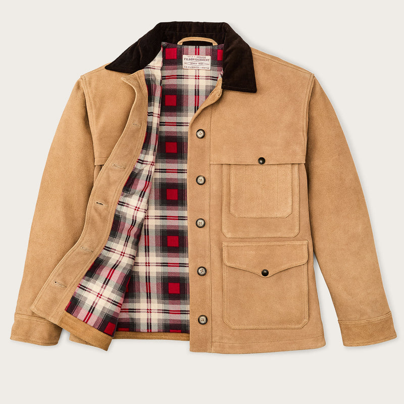 Women’s suede leather cruiser jacket by Filson | Dark tan
