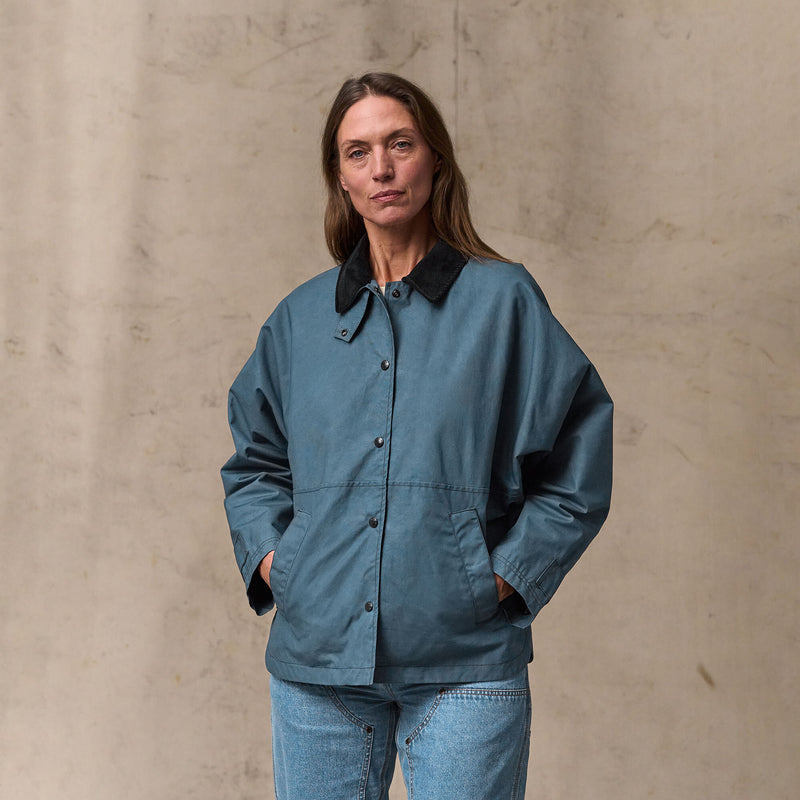 Women’s harbor front waxed jacket von Filson | Navy (Blue)
