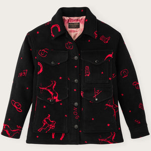 Women’s jacquard wool cruiser by Filson | Black / red western