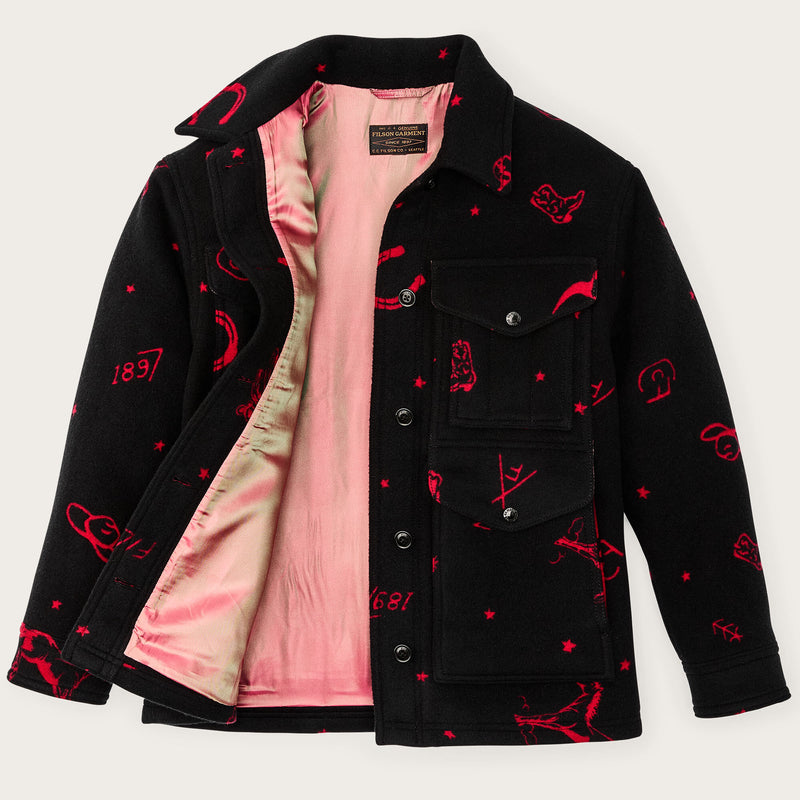 Women’s jacquard wool cruiser by Filson | Black / red western