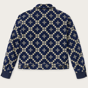 Women's colchuck short jacket by Filson | Navy / sage jacquard (Blue)