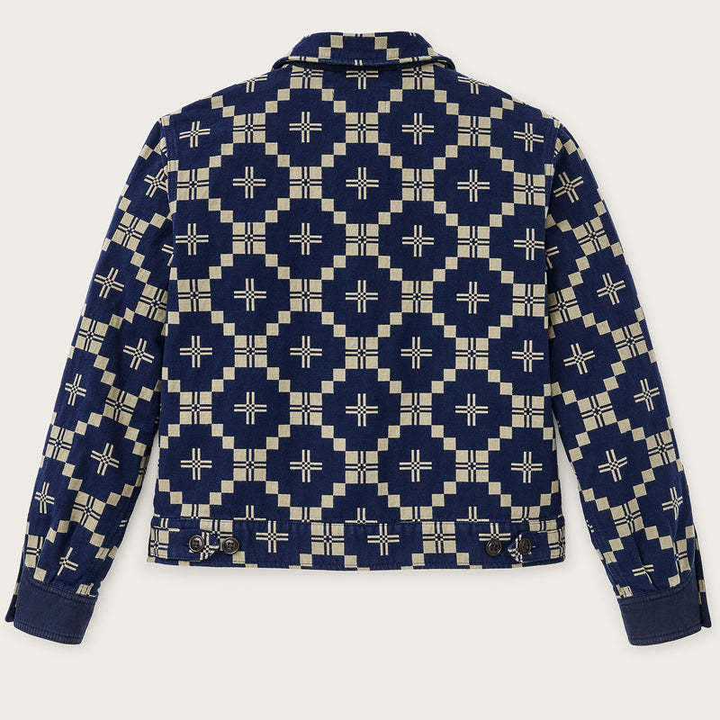 Women's colchuck short jacket by Filson | Navy / sage jacquard (Blue)