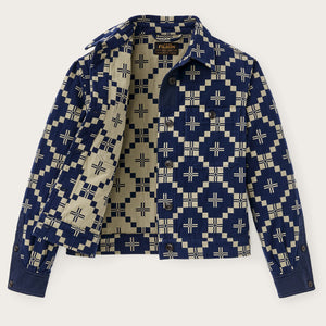 Women's colchuck short jacket by Filson | Navy / sage jacquard (Blue)