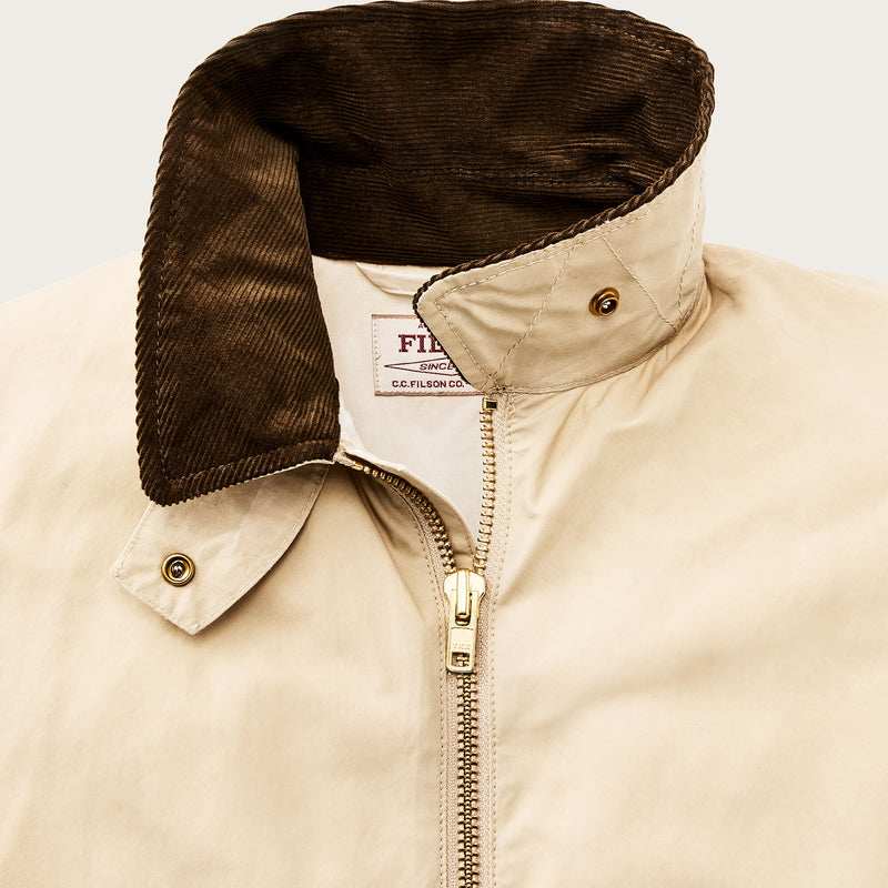 Women's dry wax short work jacket von Filson | Quail tan (Yellow)