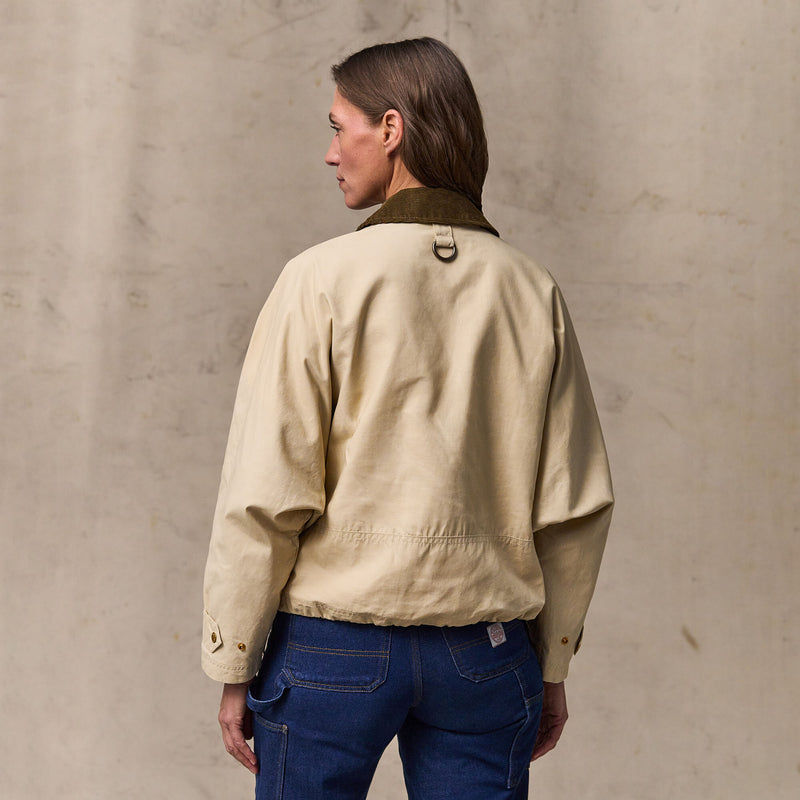 Women's dry wax short work jacket von Filson | Quail tan (Yellow)