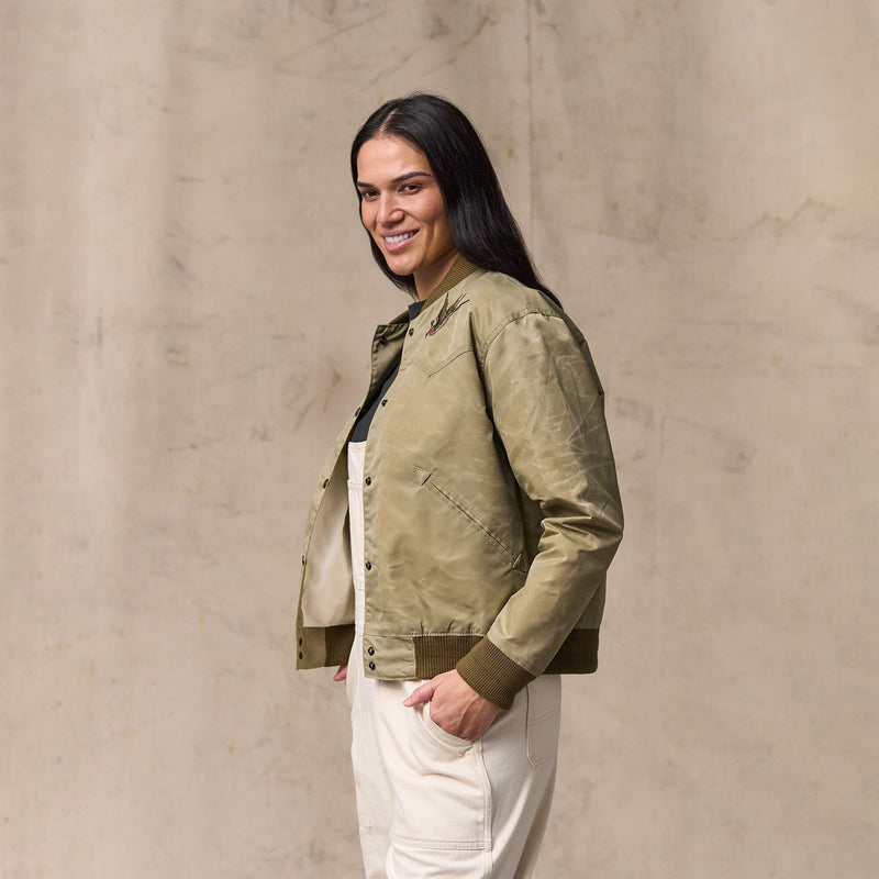 Women's western satin jacket von Filson | Silver sage (Beige)