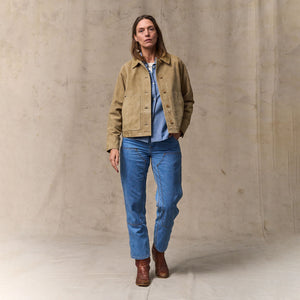 Women's short suede barn jacket von Filson | Light gray (Beige)