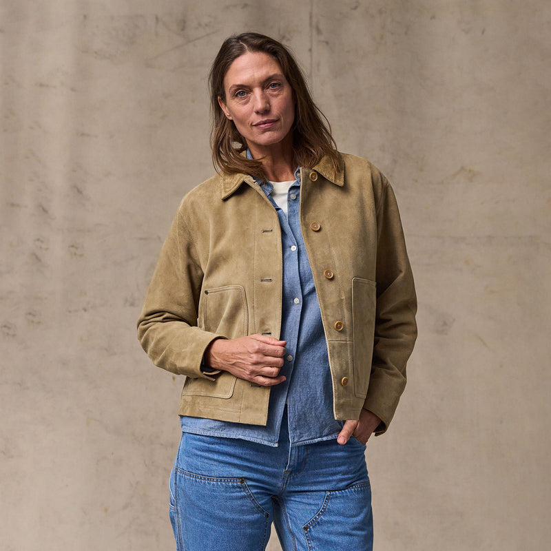 Women's short suede barn jacket von Filson | Light gray (Beige)