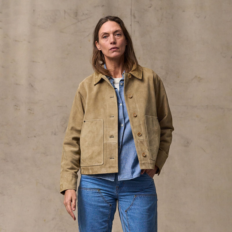 Women's short suede barn jacket von Filson | Light gray (Beige)