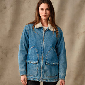 Women's insulated denim outfitter coat by Filson | Vintage indigo (Blue)