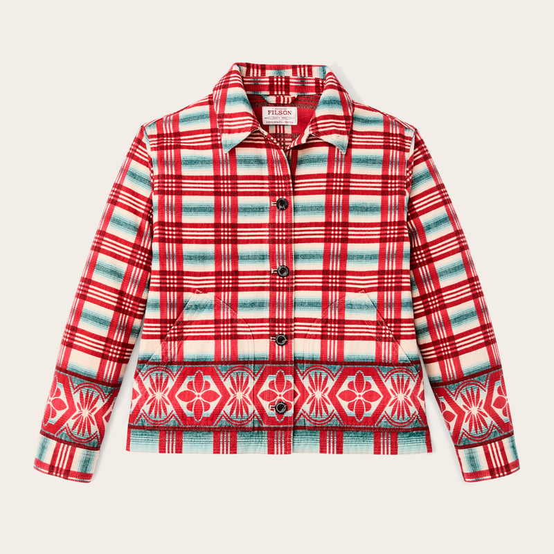Women's colchuck short jacket by Filson | Rust / multi jacquar (Red)