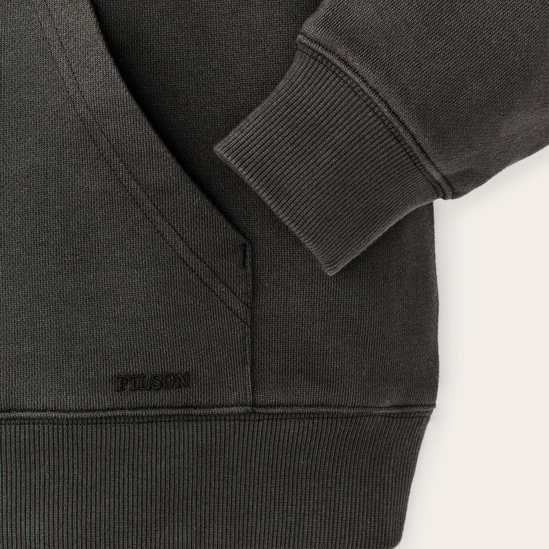 Women's french terry half-zip hoodie by Filson | Faded black (Black)