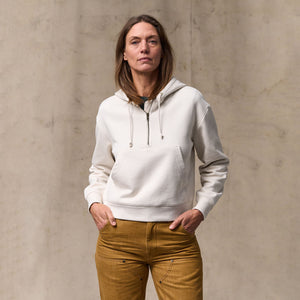 Women's french terry half-zip hoodie von Filson | Ivory (White)