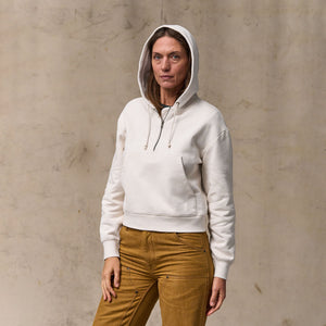 Women's french terry half-zip hoodie von Filson | Ivory (White)