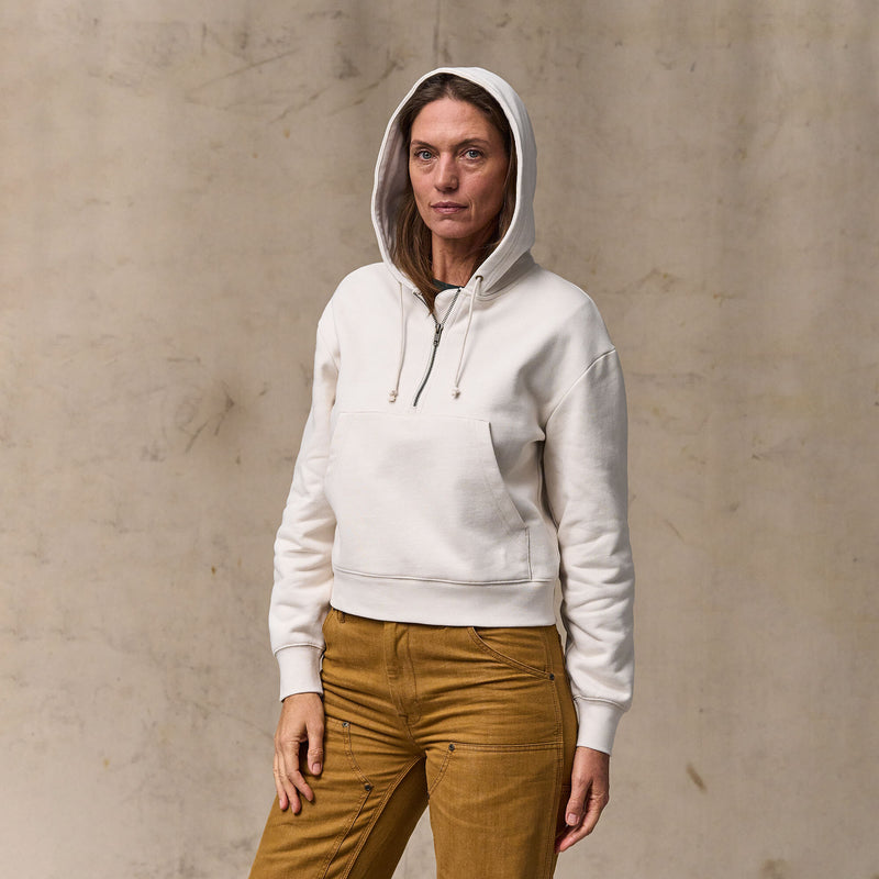 Women's french terry half-zip hoodie von Filson | Ivory (White)