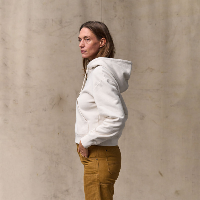 Women's french terry half-zip hoodie von Filson | Ivory (White)
