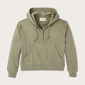 Women's french terry half-zip hoodie by Filson | Olive branch (Beige)