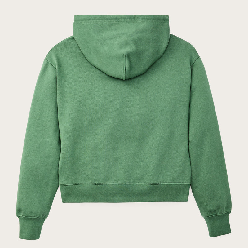 Women's french terry half-zip hoodie by Filson | Light forest (Green)