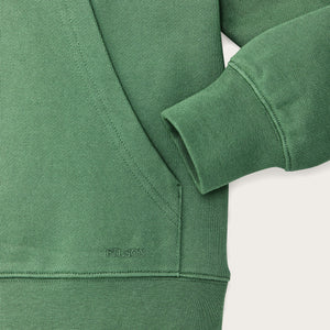 Women's french terry half-zip hoodie by Filson | Light forest (Green)