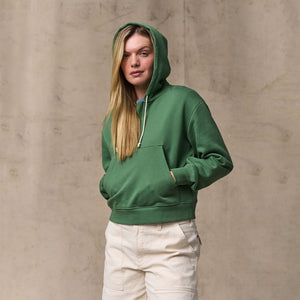 Women's french terry half-zip hoodie by Filson | Light forest (Green)