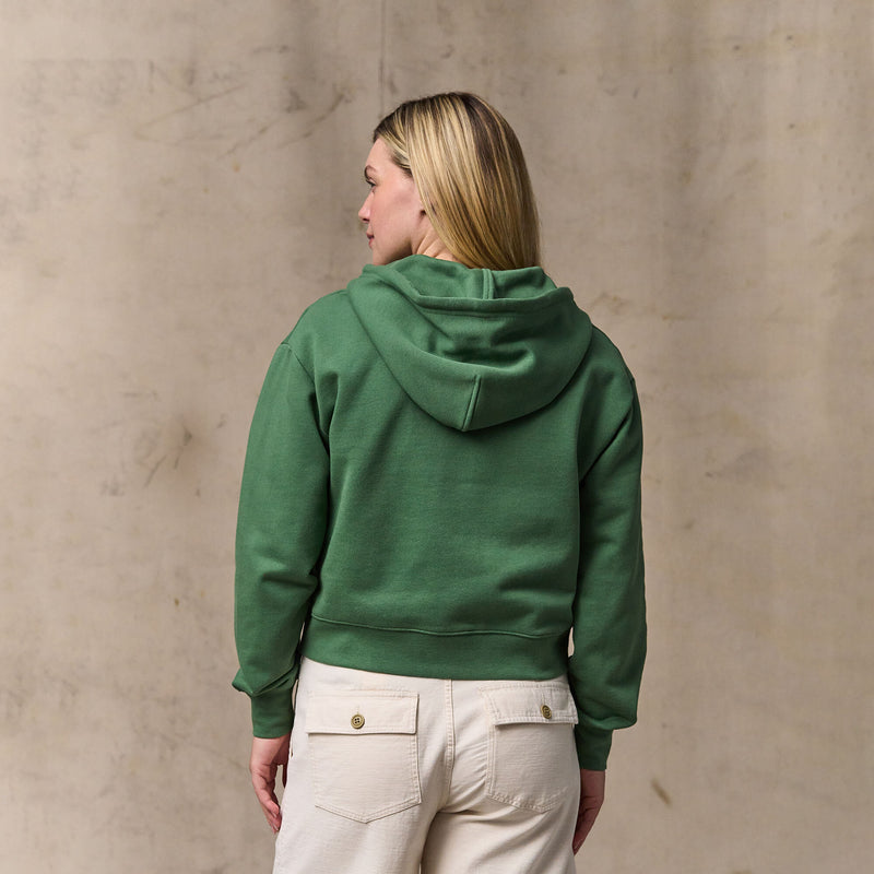 Women's french terry half-zip hoodie by Filson | Light forest (Green)