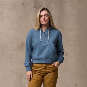 Women's french terry half-zip hoodie von Filson | Light blue (Blue)