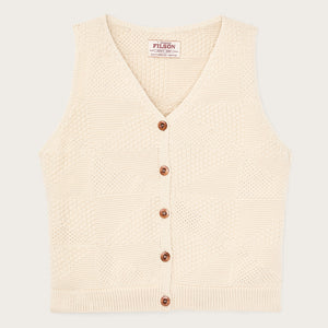Women's cotton sweater vest von Filson | Ivory (White)