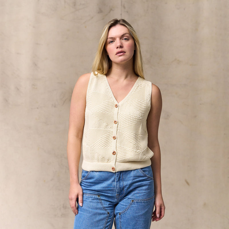 Women's cotton sweater vest von Filson | Ivory (White)