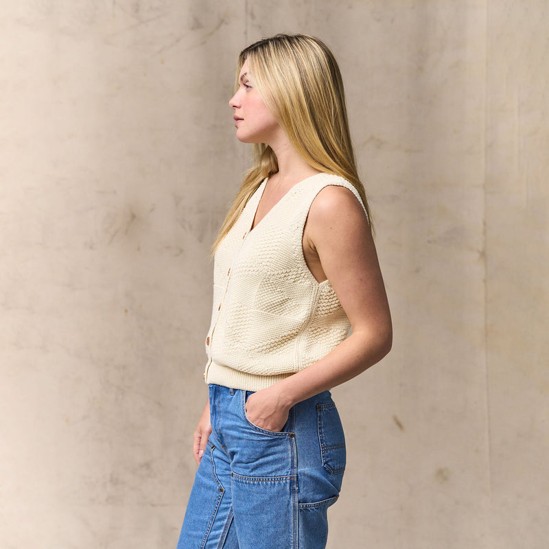 Women's cotton sweater vest von Filson | Ivory (White)