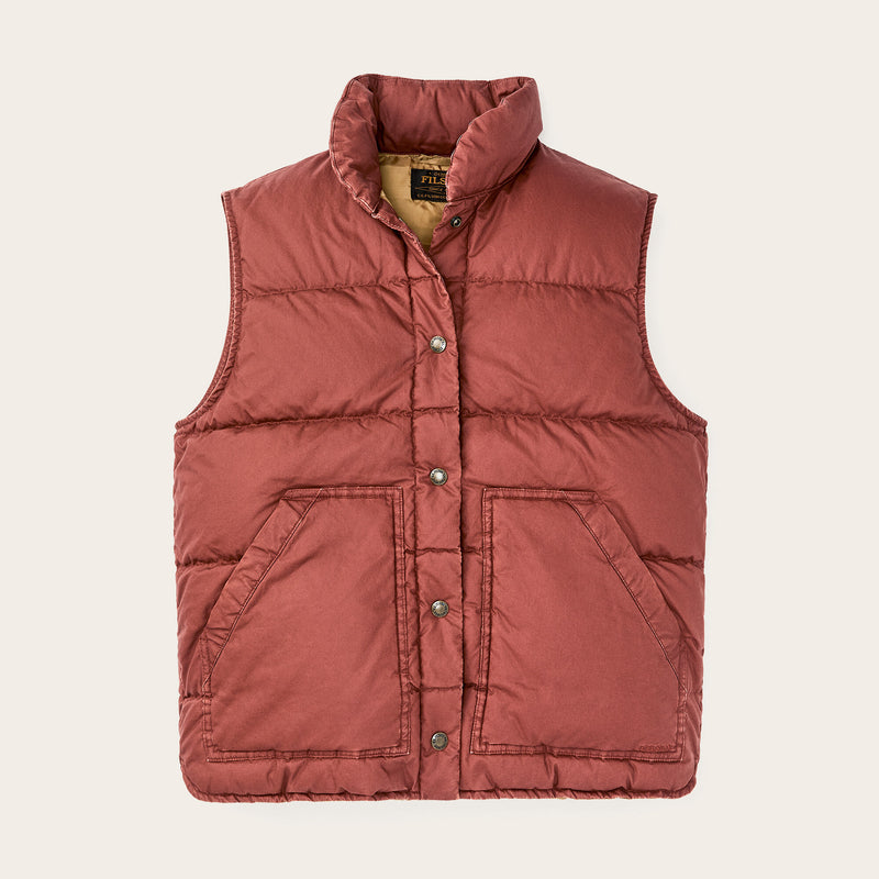 Women's heritage cotton down vest by Filson | Smoked paprika (Red)