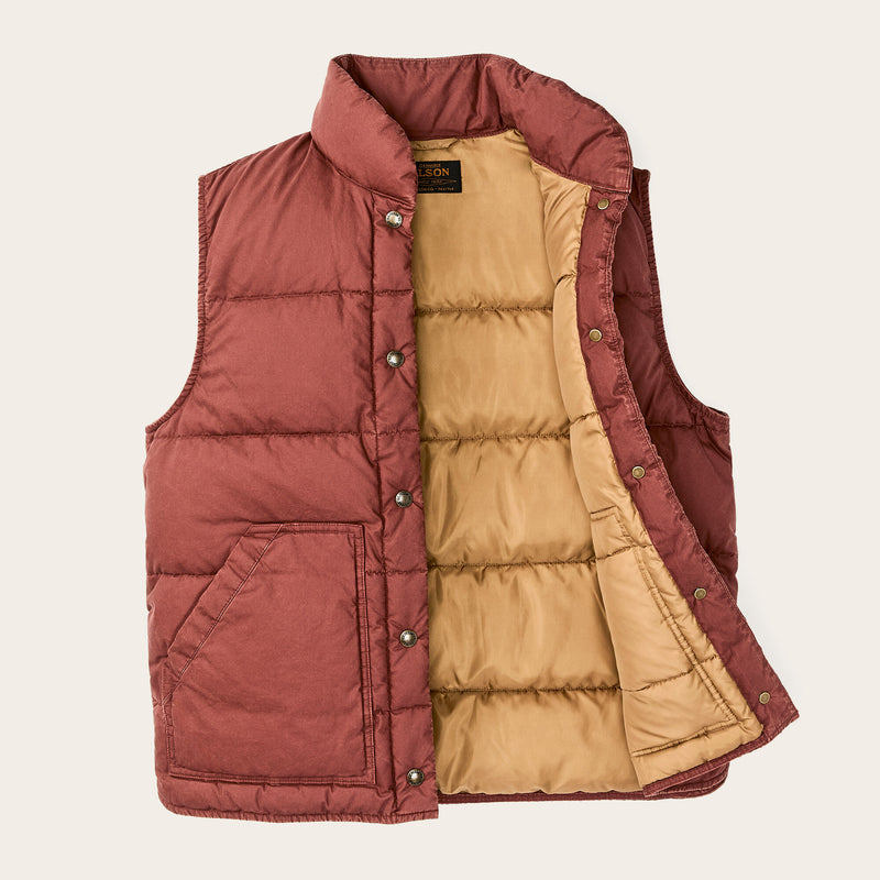 Women's heritage cotton down vest by Filson | Smoked paprika (Red)
