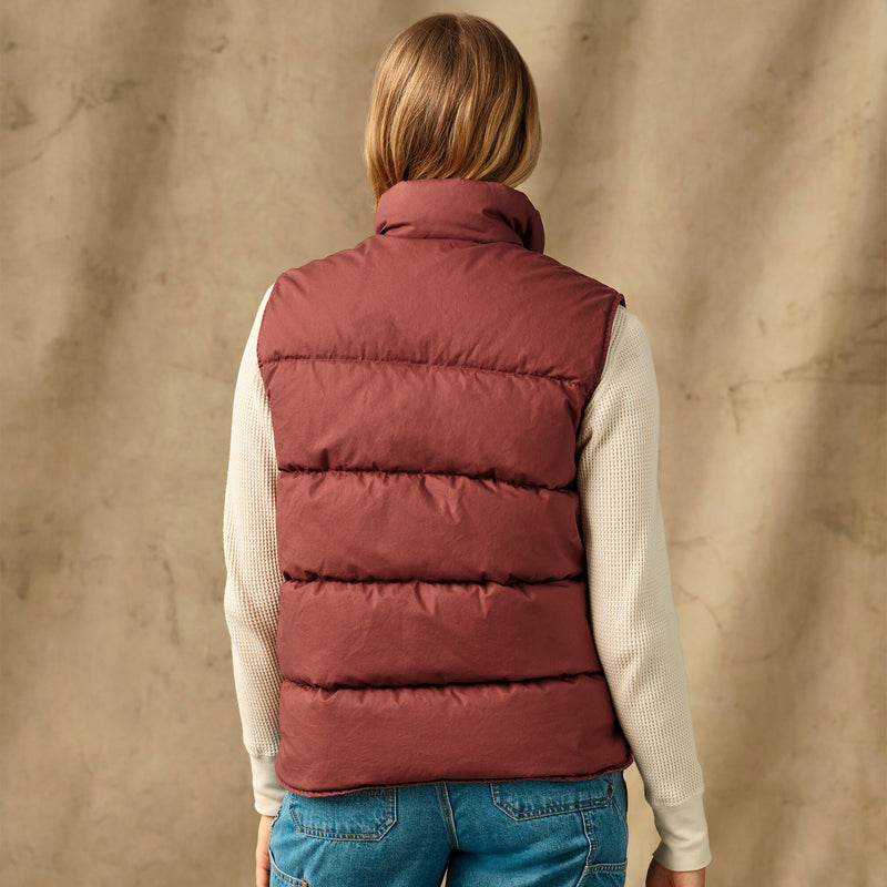 Women's heritage cotton down vest by Filson | Smoked paprika (Red)