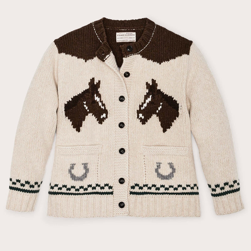 Women's wool cardigan by Filson | Cream/horse (Beige)