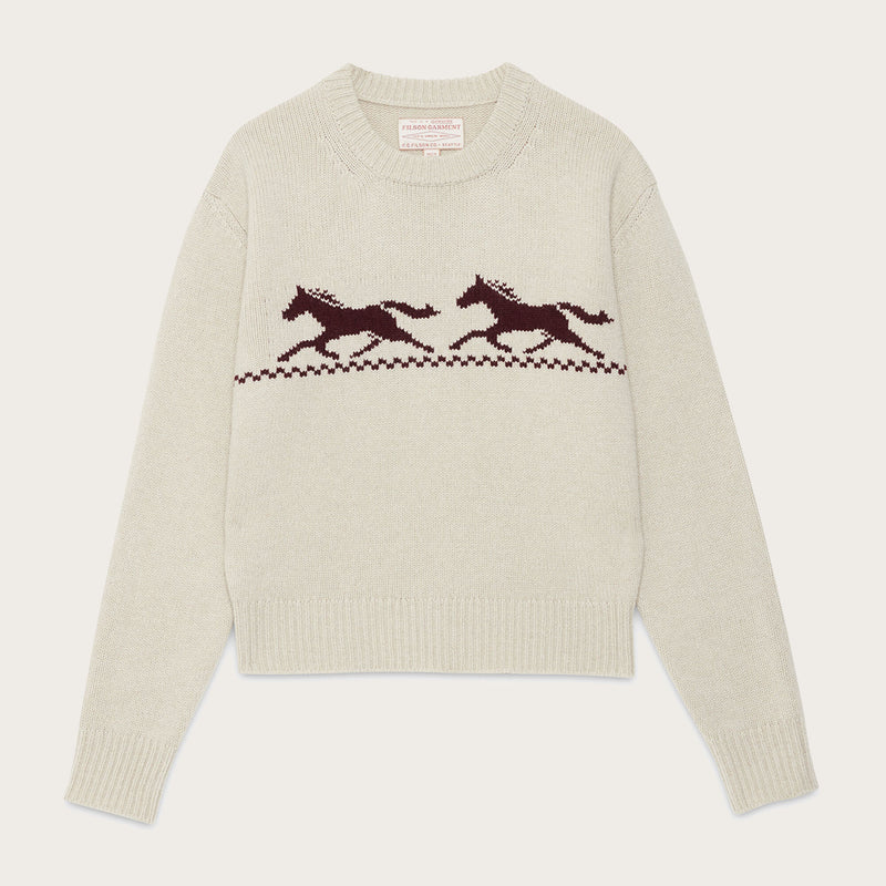 Women's wool crewneck sweater von Filson | Oysterblack ch (Beige)