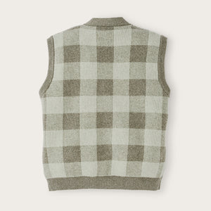 Women’s wool cardigan vest by Filson | Olive check (Green)