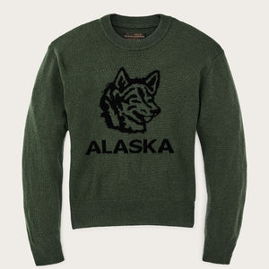 Women’s graphic wool sweater by Filson | Olive (Green)