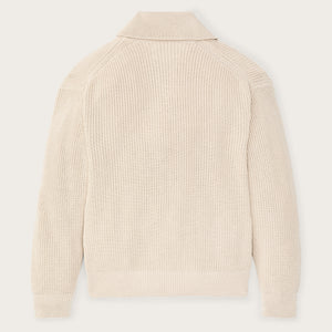 Women's cotton shawl neck cardigan von Filson | Natural (White)