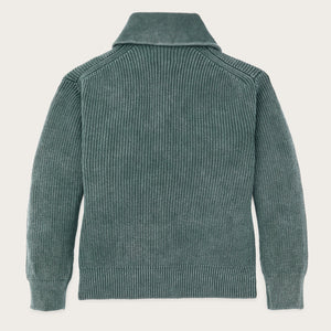 Women's cotton shawl neck cardigan von Filson | Juniper (Green)