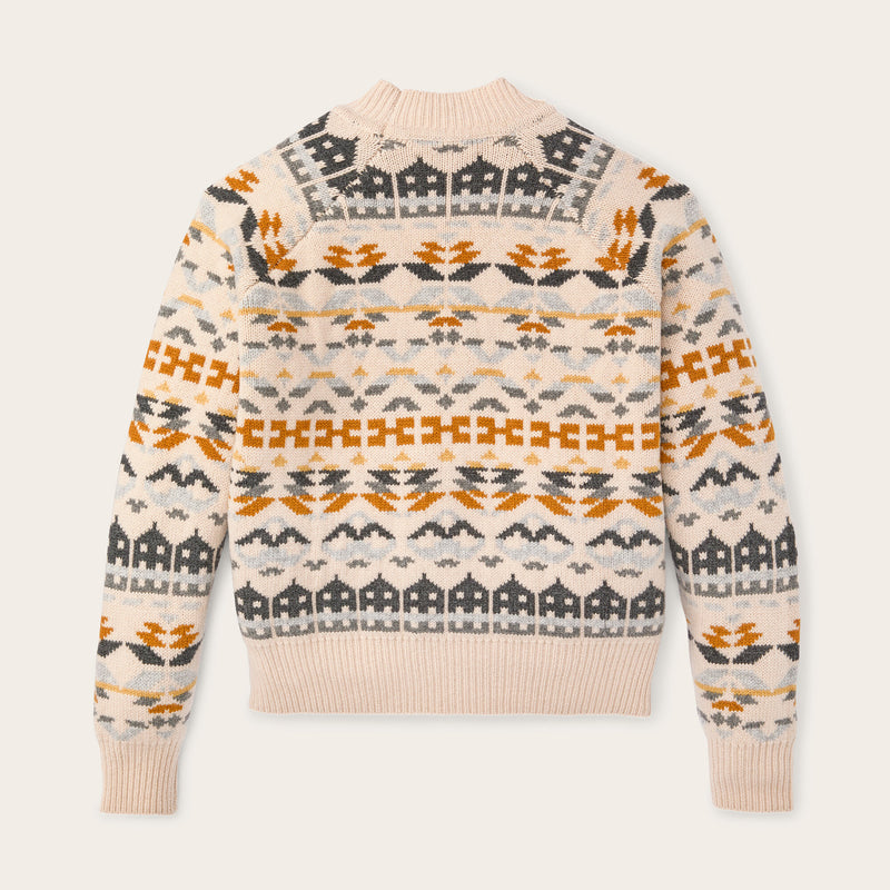 Women's fair isle merino sweater von Filson | Cream / blue jacquard (Beige)