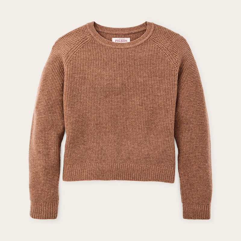 Women's waffle knit merino sweater by Filson | Brown heather (Brown)