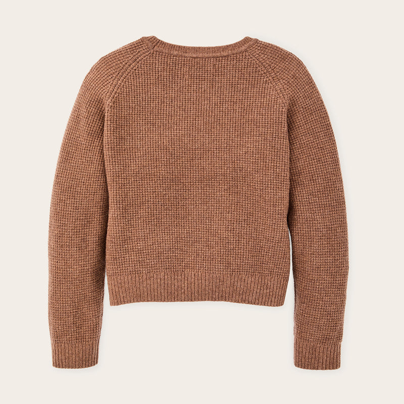 Women's waffle knit merino sweater by Filson | Brown heather (Brown)