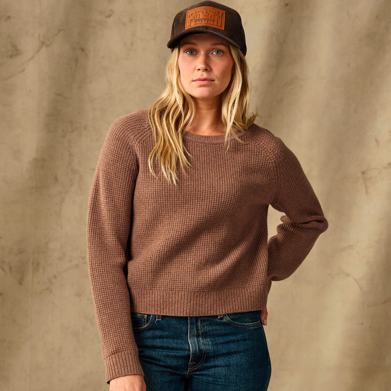 Women's waffle knit merino sweater by Filson | Brown heather (Brown)