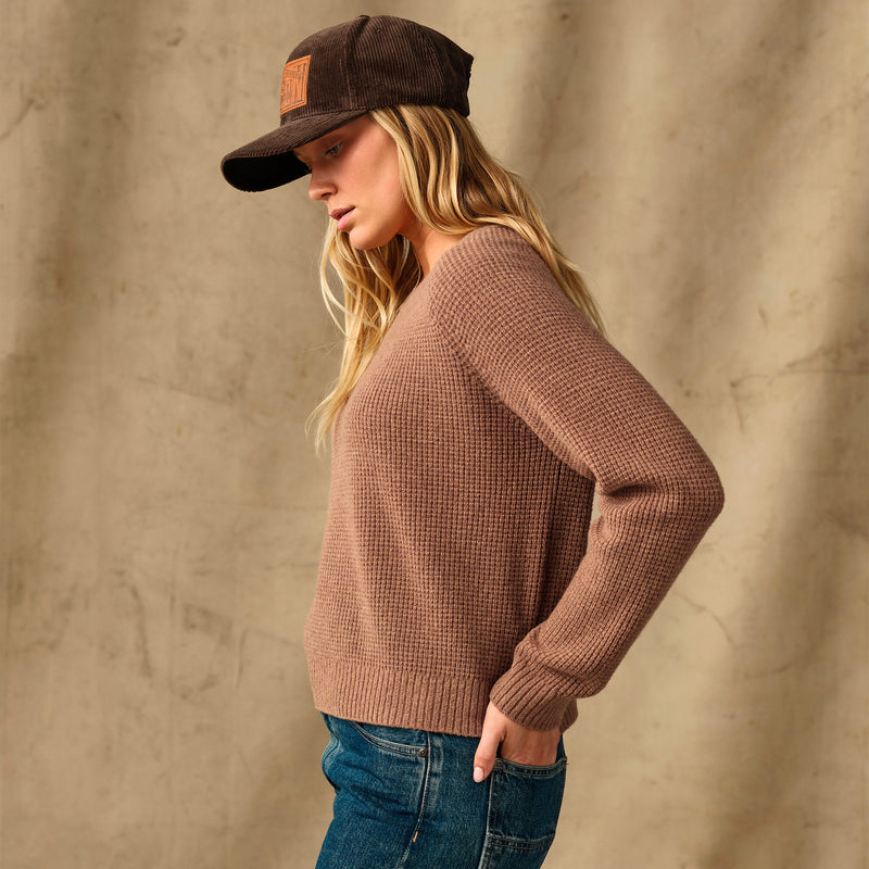 Women's waffle knit merino sweater by Filson | Brown heather (Brown)