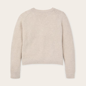 Women's waffle knit merino sweater by Filson | Oyster heather (Beige)