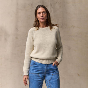 Women's cotton crewneck sweater by Filson | Natural (White)