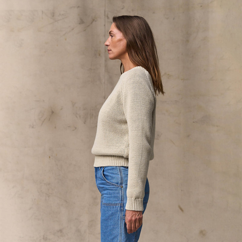 Women's cotton crewneck sweater by Filson | Natural (White)
