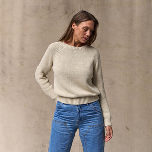 Women's cotton crewneck sweater by Filson | Natural (White)
