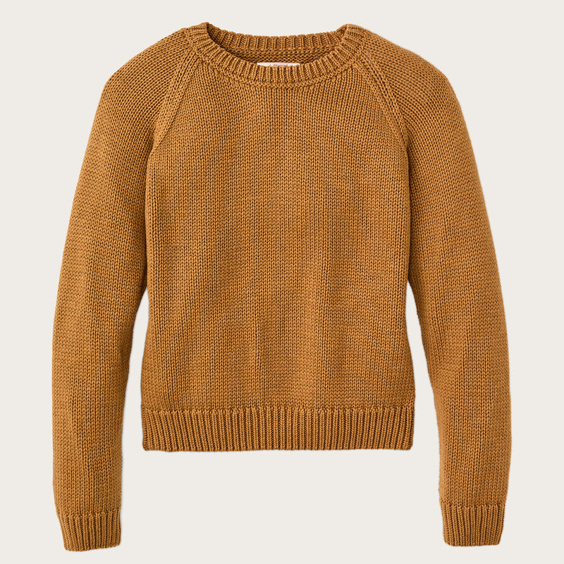 Women's cotton crewneck sweater by Filson | Golden brown (Beige)