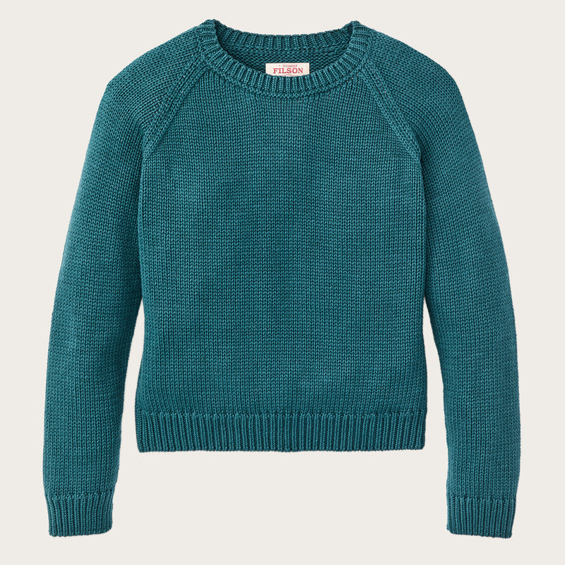 Women's cotton crewneck sweater by Filson | Teal (Blue)