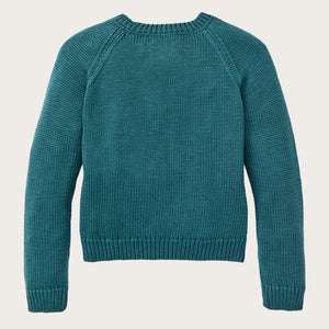 Women's cotton crewneck sweater by Filson | Teal (Blue)